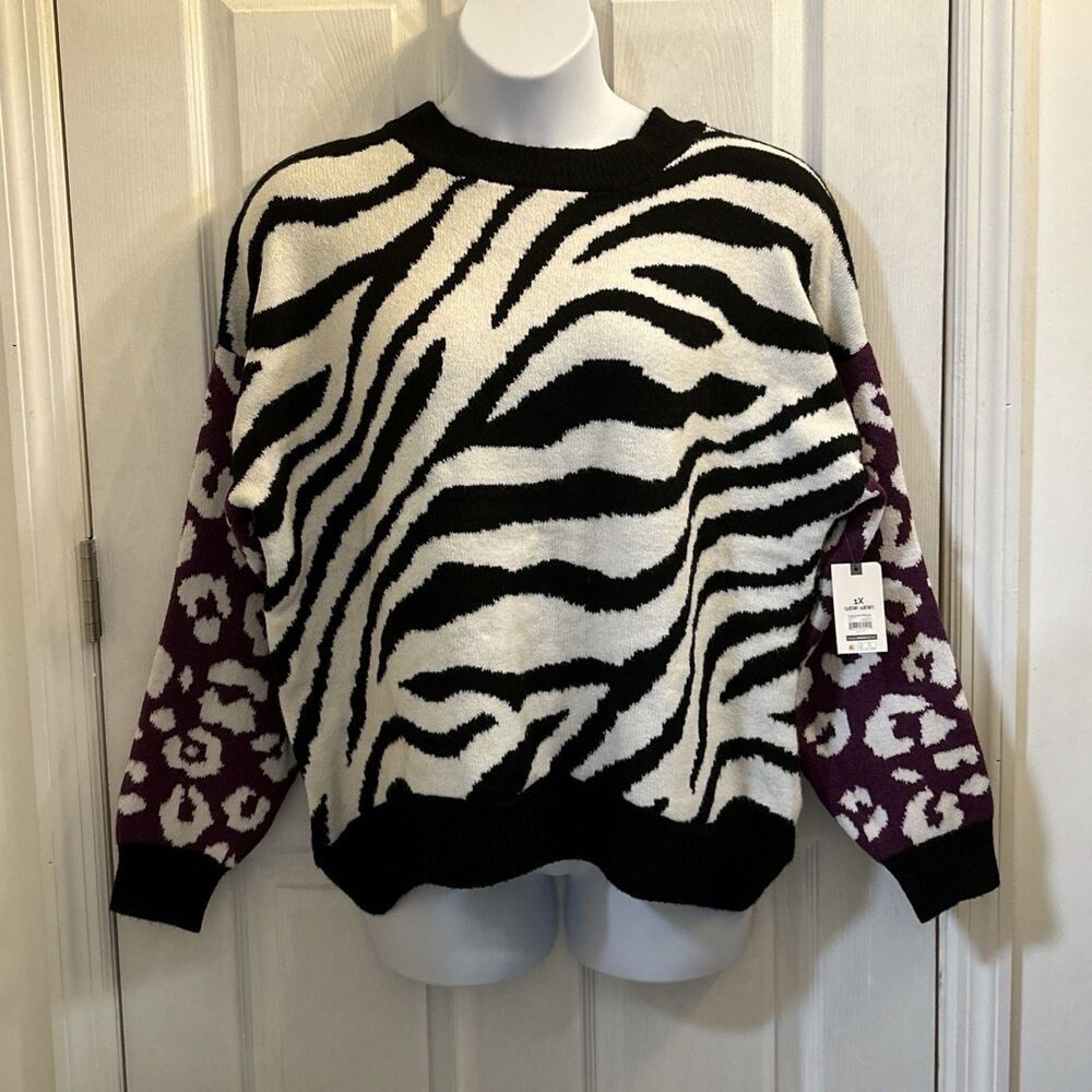 NWT Terra & Sky Long Sleeve Pullover Mock Neck Drop Shoulder Sweater 1X 16W-18W